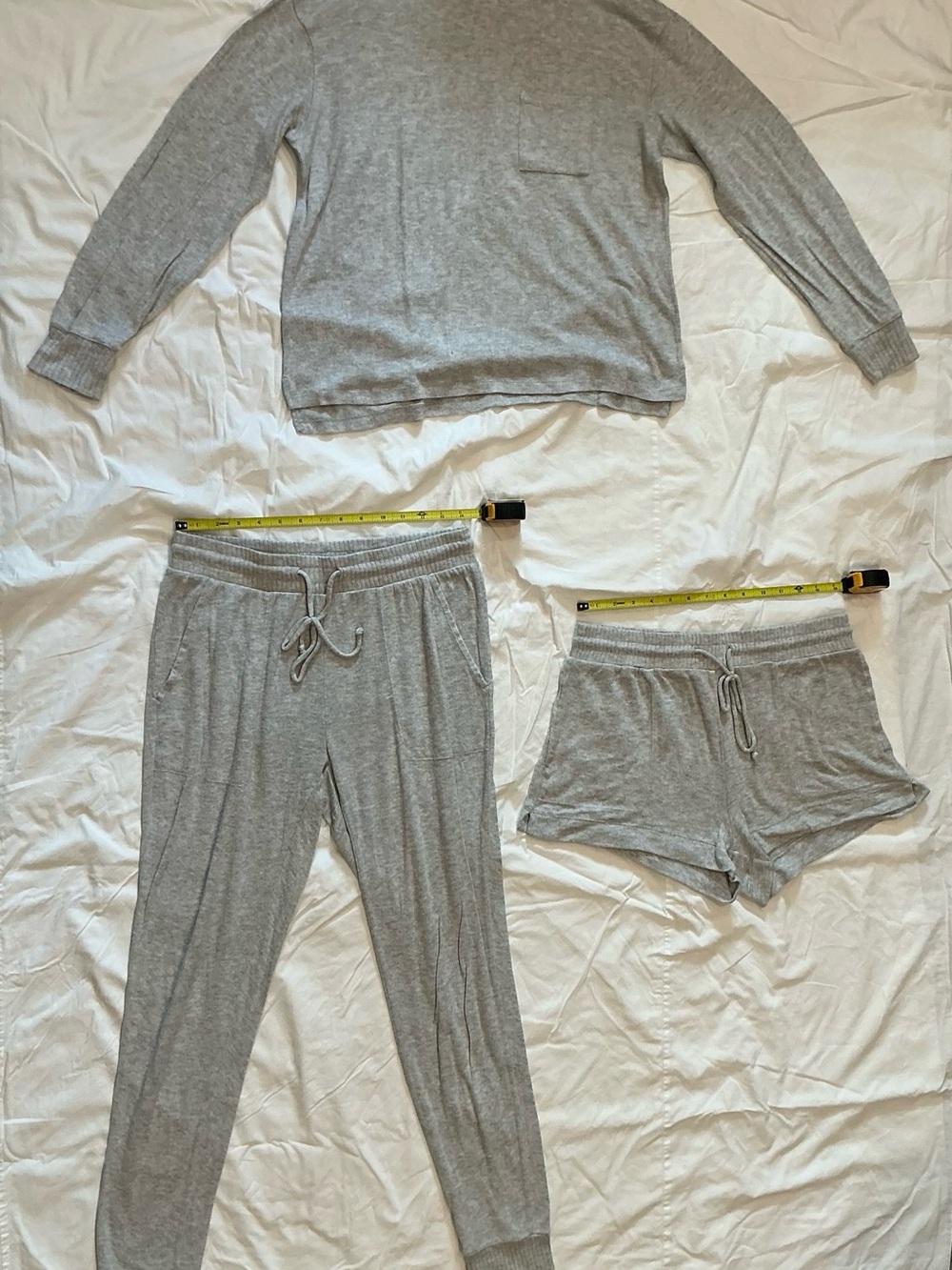stars above Heather Gray 3-Piece Cozy Pajama Set - Top, Joggers & Shorts